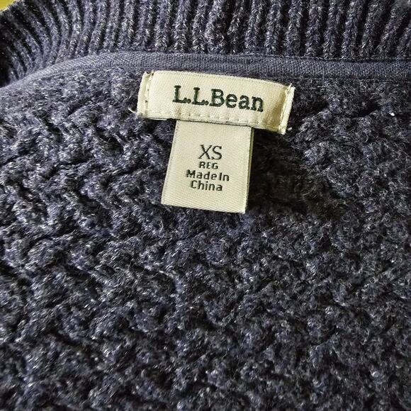 L.L. Bean Vintage 80's Weave Knit Cardigan Women's Size XS Blue Outdoor Preppy - Picture 7 of 9